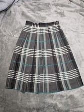 Vintage 1970s Evan Picone Teal And Gray Pleated Skirt Women's Size 4