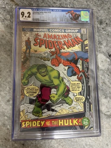 Amazing Spider-Man #119 CGC 9.2 White Pages KEY Spidey vs. Hulk Custom Label MCU
