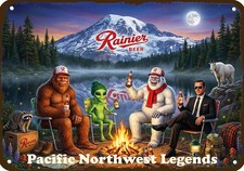 1970s RAINIER Beer Campfire Bigfoot D.B Coope...