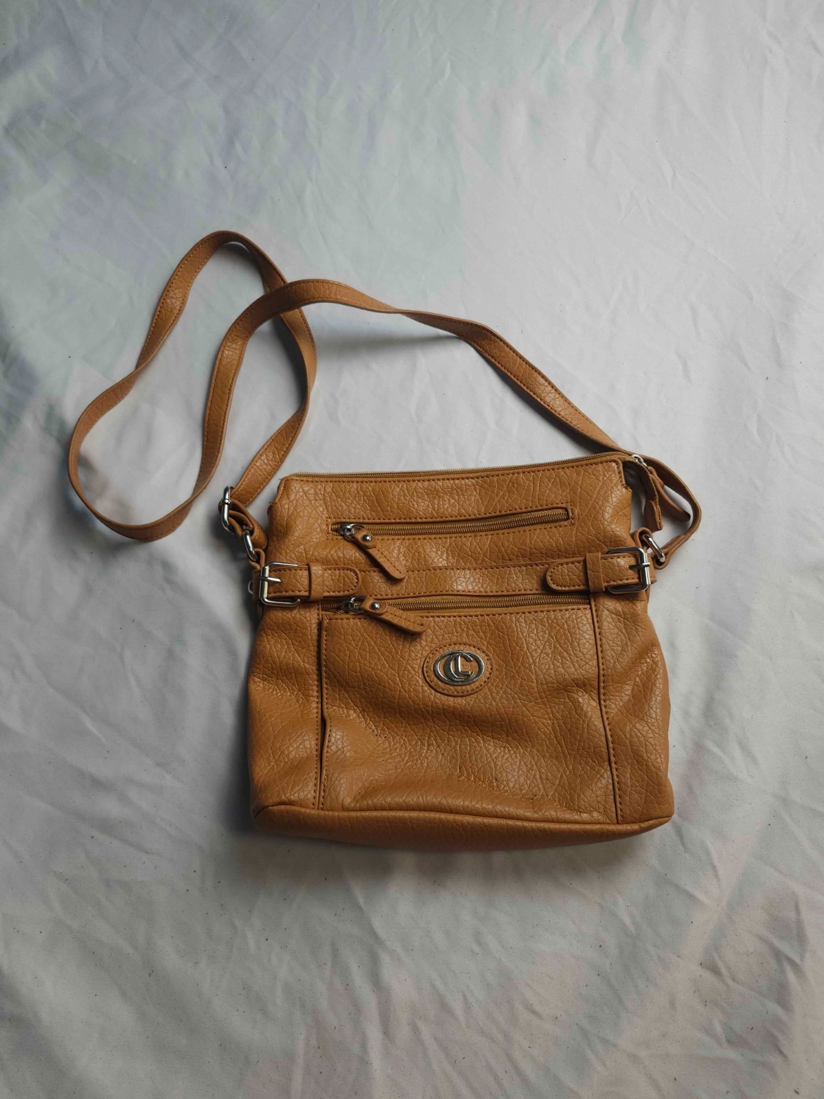 CL Carryland Purse Brown Crossbody Bag Womens Brown Faux Leather Pockets Casual
