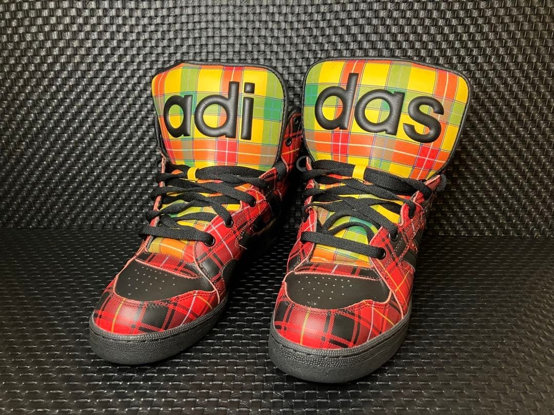 Adidas Jeremy Scott Instinct High Plaid Tartan Sneakers Size 11.5