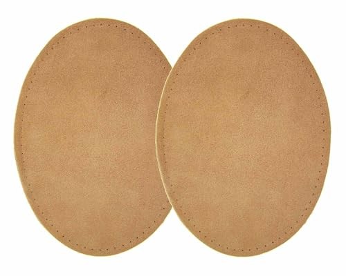 -2 Sew-on Large Natural Suede Leather Elbow Patches Size 4.75 in x 6.5 in - Picture 3 of 3