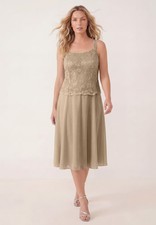 Roaman's Women's Plus Size Glitter Lace Jacket Dress Set