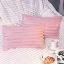 2 Pack 12x20 Pillow Cover Velvet Pillow Covers, Faux 20" x 12" Pack of 2 Pink