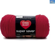 Durable Cherry Red Acrylic Yarn - Red Heart Super Saver, 364 Yards of Quality