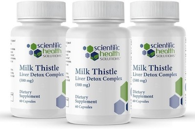 Scientific Health Solutions Milk Thistle Liver Detox Complex 3-pack 180 Capsules