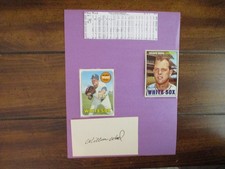 WILBUR WOOD(Died-2026)Signed Index Card w/8 x 11 Display w/1967 Topps/1969 Topps