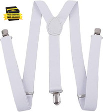 Suspender, Adjustable Clip on Y-Back Elastic Suspenders with Metal Clips Suspend
