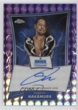 2025 Topps Chrome WWE Purple Geometric Refractor /10 Shinsuke Nakamura Auto 05jo
