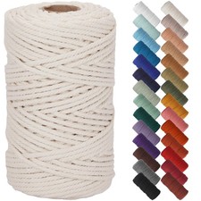 Macrame Cord Rope Cotton Wall Hanging Plant Hangers Beige Natural 5mm 109 Yd