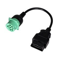 16 Pin Male to 9 Pin Female OBD2 OBDII to J1939 Green Type 2 Adapter Cable for