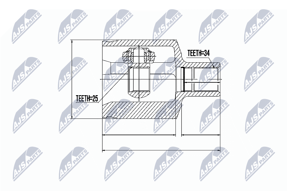 Fits NTY NPW-ME-033 INNER CV JOINT