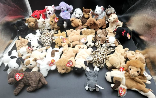 Ty Beanie Babies HUGE Vintage Lot 90s-2000s, All Dogs & Cats w Tags - Assorted