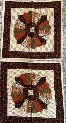 Granny s Trunk Pillow Fabric Panel with Instructions, Brown & Orange 12'' or 16 
