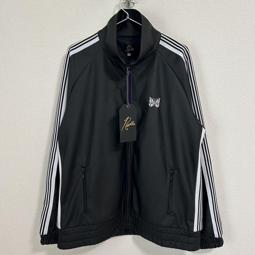 NEEDLES Synthetic Leather Track Jacket Black PU1620 Size-XL