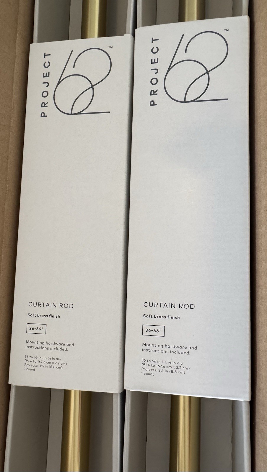 Faceted Curtain Rod Adjustable 36" To 66"