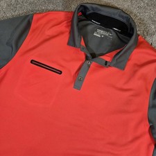 Nike Golf Tour Performance Dri-Fit Polo Shirt Men  s Size Large Orange/Gray