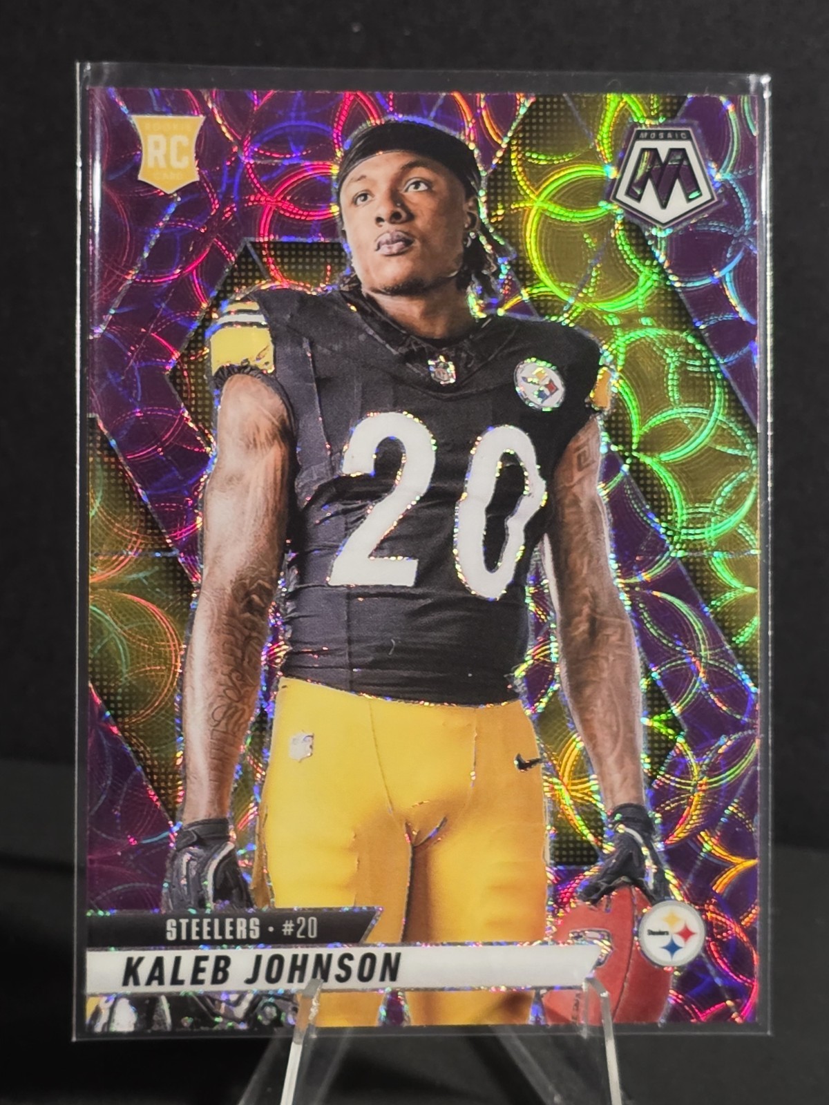 2025 Panini Mosaic Kaleb Johnson #289 Purple Scope Prizm Rookie RC