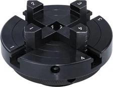 4 Inch Wood Lathe Chuck Set 1" x 8 tpi & 3/4"x16TPI Adapter, Self Black 