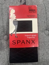 SPANX Sara Blakely Tight End Tights Black Patterned Women Sz B Bodyshaping NWT