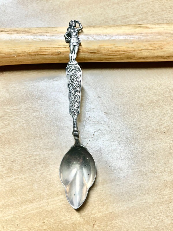 27g Sterling Silver Leif Erikson spoon by Daniel Low, 1891, 6"