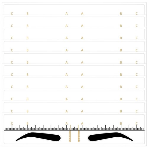 10 Pcs Disposable Sticker Ruler Eyebrow Stencils Beginners Miss Elderly - Picture 12 of 12