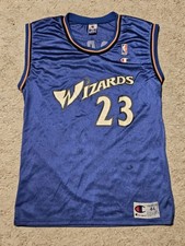 Vintage Washington Wizards Michael Jordan 23 Champion Blue Jersey Size 44 NBA