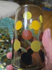 Set Of 4 Vtg Brown Yellow Polka Dot Drinking Glasses/ Tumblers/Highball Beverage — photo 3