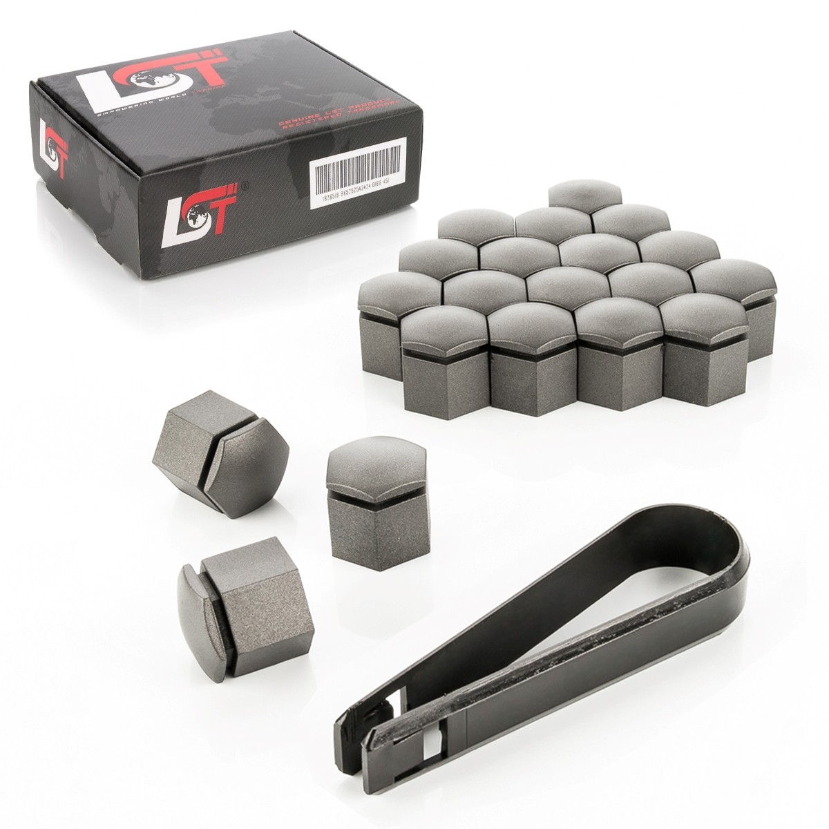 20X Wheel Nut Caps Hex Caps Set 19 Mm Grey For HONDA