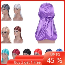 Unisex Durag Du-rag Hijab Wrap Skull Cap Doo Do Rag Bandana Headband Beanie Hat
