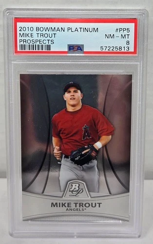 2010 Bowman Platinum Prospects MIKE TROUT RC ROOKIE CARD PSA 8 NM MT