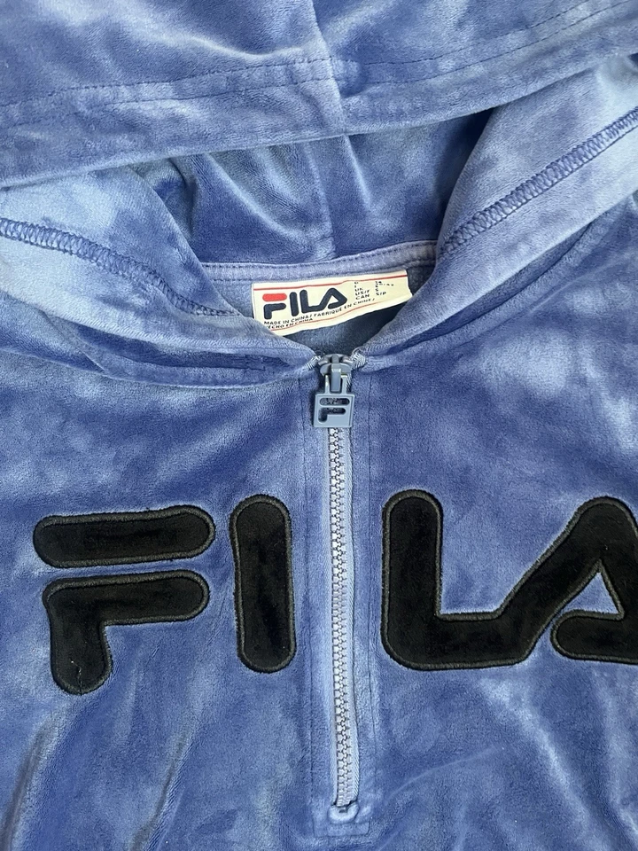 FILA Women's pullover velour hoodie Lot of 3 Colors Pink, Blue, Black size S - Image 3 of 4