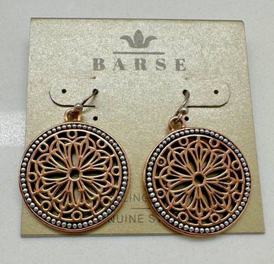 WONDERFUL BARSE COPPER MEDALLION EARRINGS