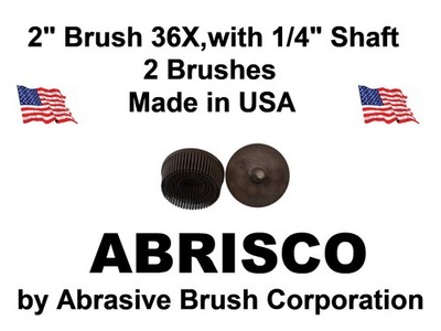 2'' Abrasive Bristle Brush 36X, TrnLok, Bristle Disc, Roloc, E-Z Loc, 2/Bag