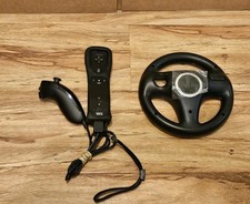 oem-nintendo-black-wii-rvl003-controller-nunchuck-w-wheel-5-piece-set