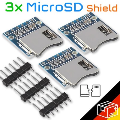 3x Micro SD Karten Modul Adapter Breakout Board SPI SD Card Reader Arduino ESP32