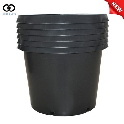 Premium Black 5 Pack 20 Gallon Plastic Plant Nursery Pot For Various Soil Plants