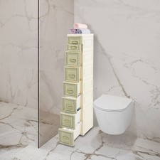 7Tier Slim Narrow Storage Cabinet Drawer Bathroom Bedroom Organizer with Wheels