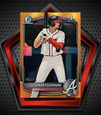 Conor Essenburg *4/25* 2025 1st Bowman Chrome Orange Refractor BDC124 Braves MLB