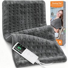 Electric Heating Pad for Back Pain Relief, 9 Heat Levels, Auto-Off Timer, Portab