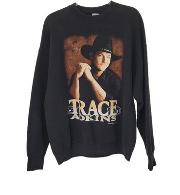 VTG Trace Adkins 1997 Concert Tour Band Black Fade Graphic Sweatshirt Adult XL 