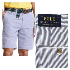 Polo Ralph Lauren Shorts Men 42 Seersucker Relaxed Fit 100 Cotton New NWT