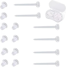 Plastic Earrings Invisible Clear Post Studs for Sports Work Flat Silicone 200