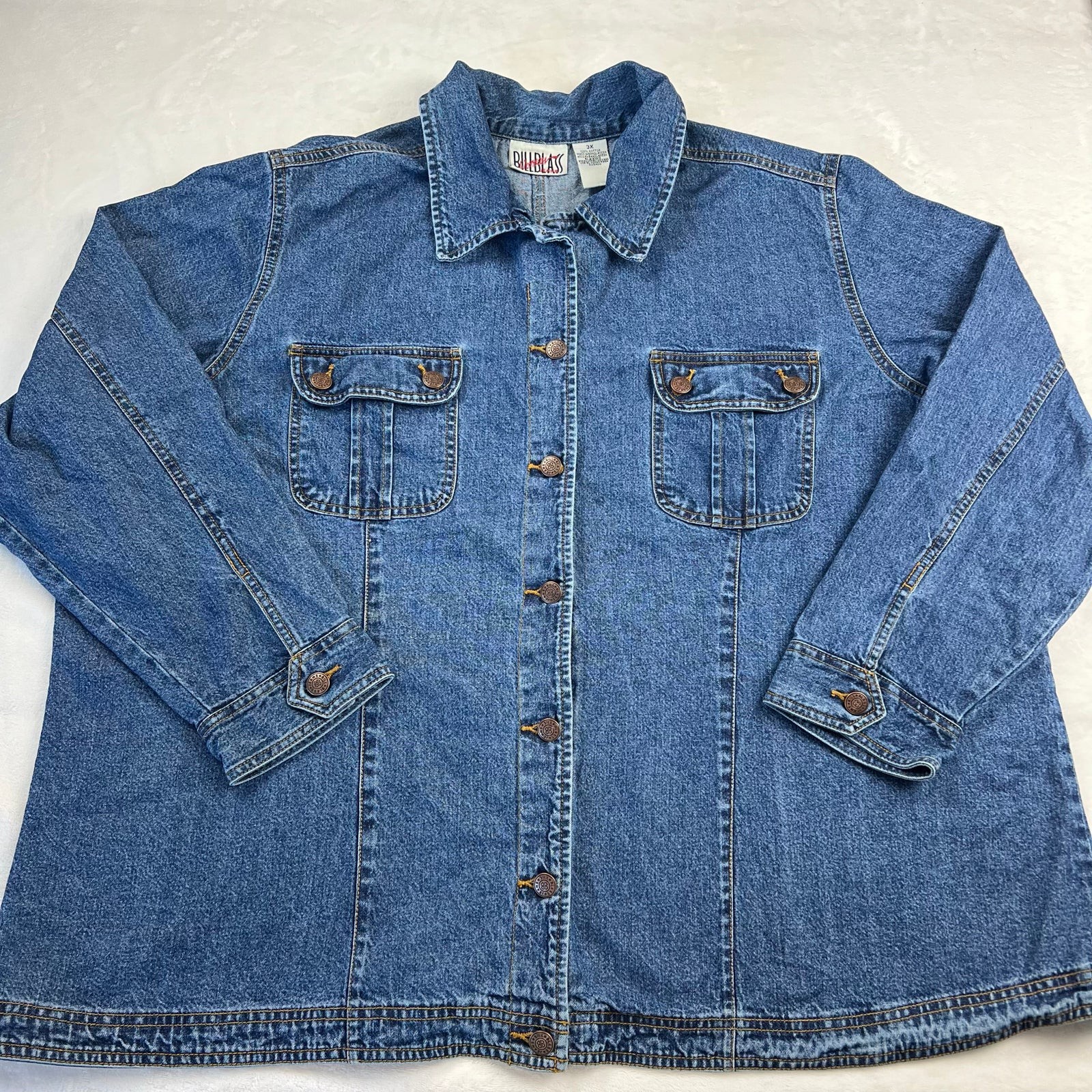 Bill Blass, Bill Blass Vintage women’s denim Jean Shirt Jacket Size 3X