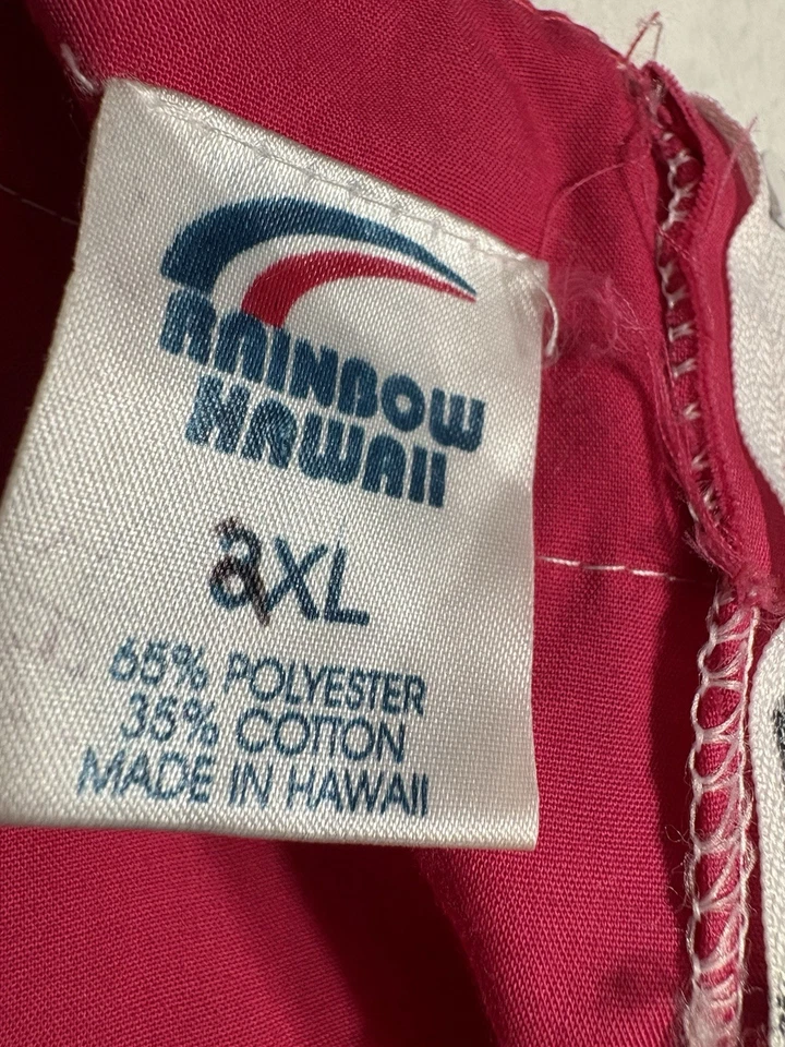 "Vestido Hawaiano Arco Iris Vintage Años 80 Muumuu Mujer 2X Rosa Tiki B-48"" W-44"" Nuevo sin Etiquetas" Foto 2 de 4
