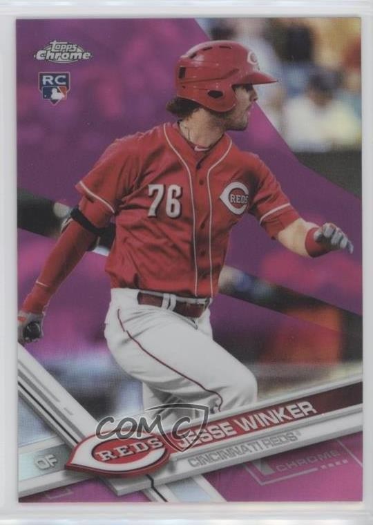 2017 Topps Chrome Pink Refractor Jesse Winker #74 iy3
