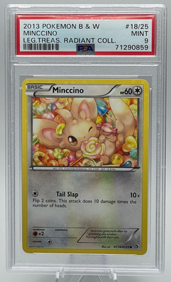 2013 POKEMON BLACK & WHITE LEGENDARY TREASURES RADIANT #RC18 MINCCINO PSA 9  MINT