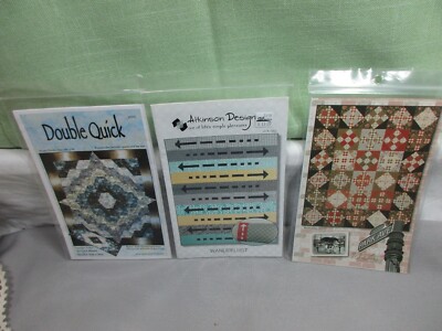 Lot of 3 quilting patterns Park Ave, Wanderlust, Double Quick
