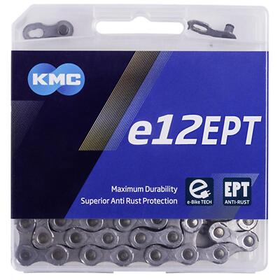 KMC Fahrrad Kette e12 EPT 12-Fach 130 Glieder 1/2'' x 11/128'' E-Bike X-Brücke