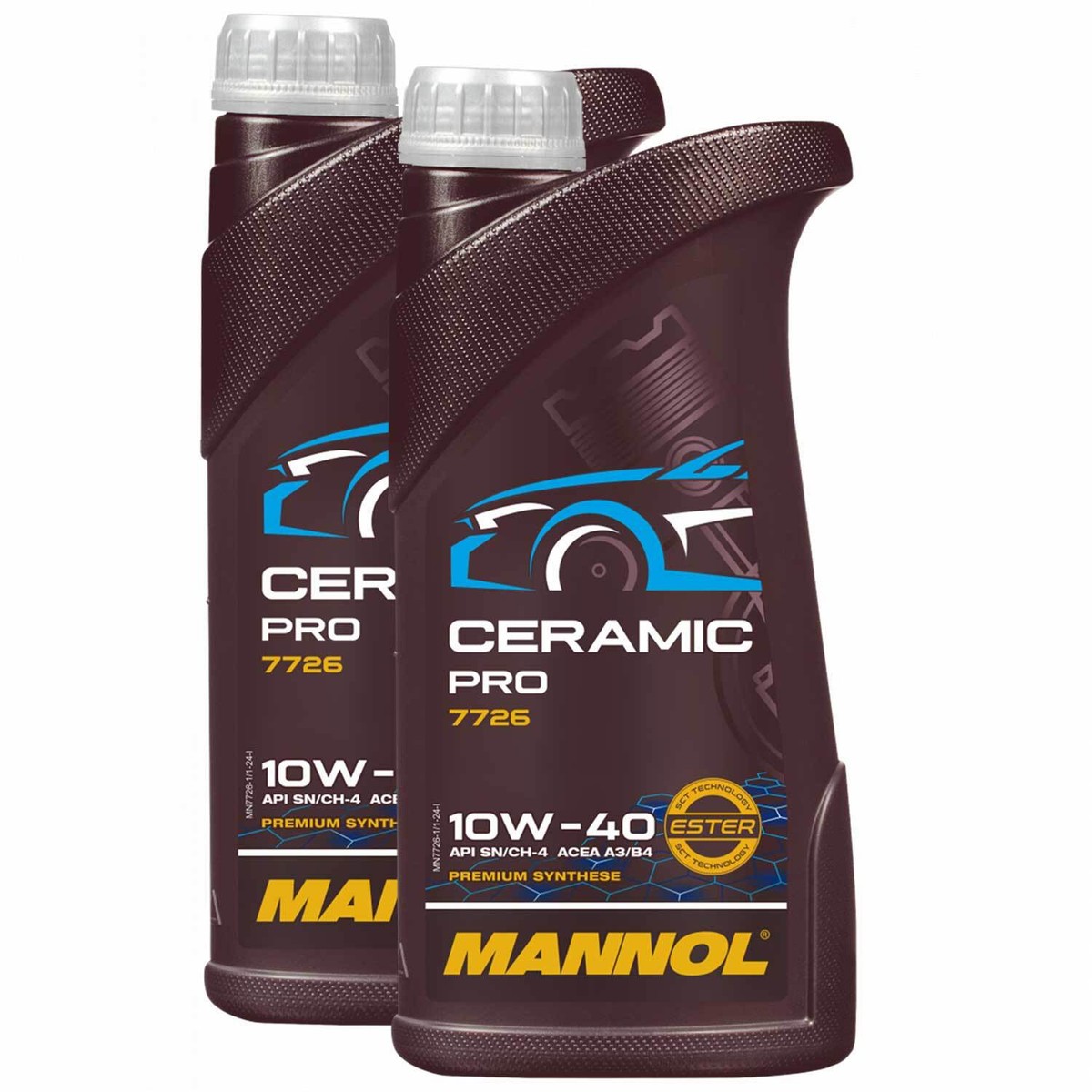 P・S ジェル 2個セット Motoröl Motor Öl MANNOL 10W-40 Ceramic Pro 2 X 1 Liter für Peugeot